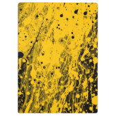 Black and Yellow Paint Splashes Klemmbrett (Rückseite)