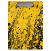 Black and Yellow Paint Splashes Klemmbrett (Vorderseite)