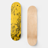Black and Yellow Paint Splashes Skateboard (Vorderseite)