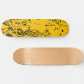 Black and Yellow Paint Splashes Skateboard (Horizontal)