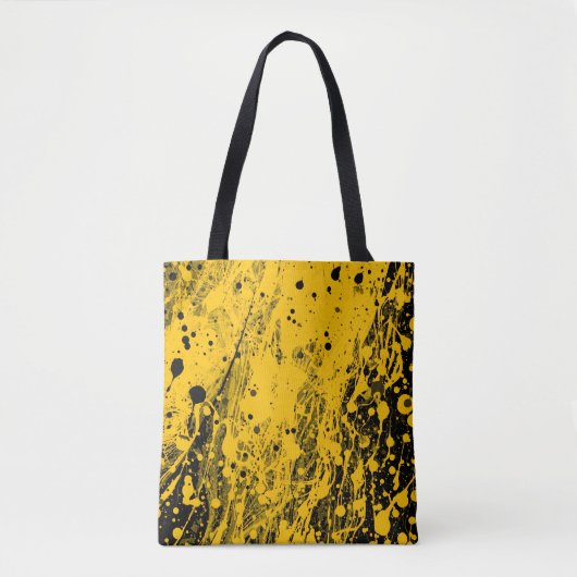 Black and Yellow Paint Splashes Tasche (Vorderseite)