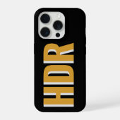 Black and yellow Shadow Monogram with Name Initial iPhone Hülle (Rückseite)