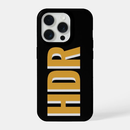 Black and yellow Shadow Monogram with Name Initial iPhone Hülle (Rückseite)