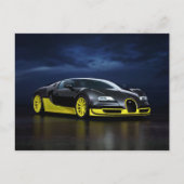 Black and Yellow Sports Car Postcard Postkarte (Vorderseite)
