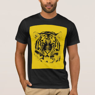 Black and Yellow Tiger Face T-Shirt
