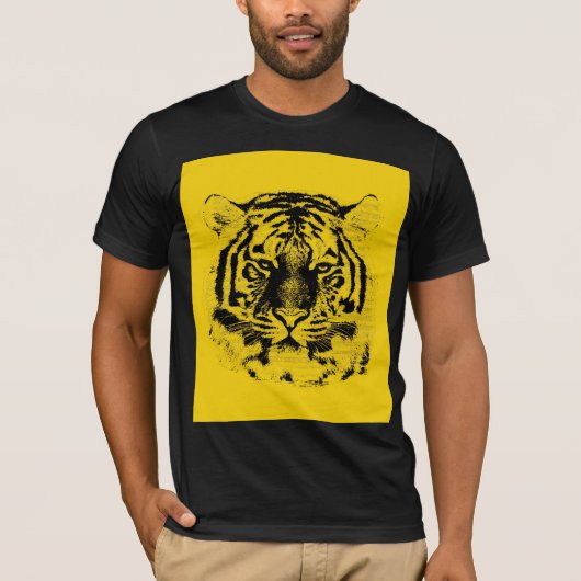 Black and Yellow Tiger Face T-Shirt (Vorderseite)