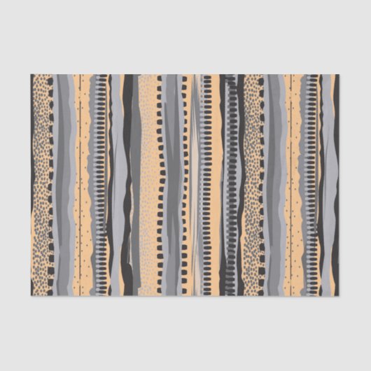 Black and yellow tribal geometric shapes pattern seidenpapier (Vorderseite)