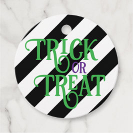Black ang White Striped Trick oder Treat Gevor Tag Geschenkanhänger