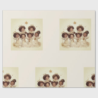 Black Angel Christmas Choir Wrapping Paper 1 Geschenkpapier