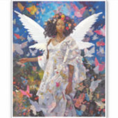 Black Angel Fantasy Art Aufkleber (Vorderseite)