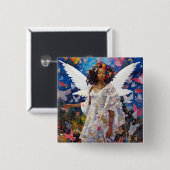 Black Angel Fantasy Art Button (Vorne & Hinten)