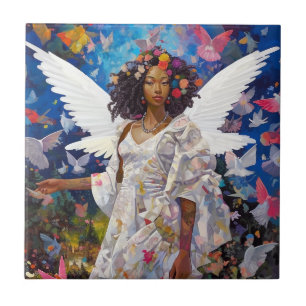 Black Angel Fantasy Art Fliese