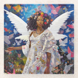 Black Angel Fantasy Art Glasuntersetzer