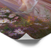 Black Angel Goddess Kunstdruckerei: Rosa Gold Flor Poster (Ecke)