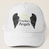 Black Angel Wings and Gold Halo Trucker Hat Truckerkappe (Vorderseite)