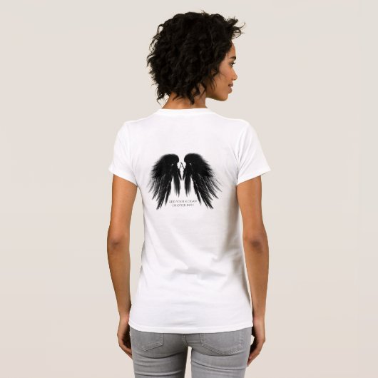 BLACK ANGEL WINGS Back Monogram T - Shirt (Schwarz voll)