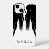 BLACK ANGEL WINGS Monogram Case-Mate iPhone Hülle (Rückseite)