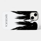 BLACK ANGEL WINGS Monogram Case-Mate iPhone Hülle (Rückseite (Horizontal))