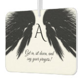 BLACK ANGEL WINGS Monogram Funny Autolufterfrischer (Links)