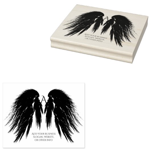 BLACK ANGEL WINGS Monogram Gummistempel (Stempel)