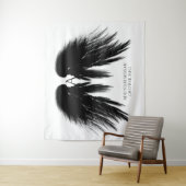 BLACK ANGEL WINGS Monogram Horizontal Tapestry Wandteppich (Beispiel)