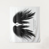 BLACK ANGEL WINGS Monogram Horizontal Tapestry Wandteppich (Vorderseite)