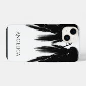 BLACK ANGEL WINGS Monogram iPhone Hülle (Rückseite (Horizontal))