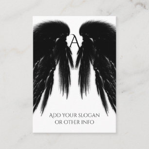 BLACK ANGEL WINGS Monogram Visitenkarte