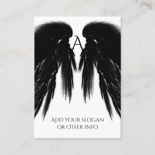 BLACK ANGEL WINGS Monogram Visitenkarte (Vorderseite)