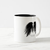 BLACK ANGEL WINGS Monogram Zweifarbige Tasse (VorderseiteRechts)