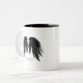 BLACK ANGEL WINGS Monogram Zweifarbige Tasse (Vorderseite Links)