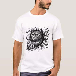 Black Angry Cat Einzigartiges Design Luxus T - Shi T-Shirt