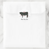 Black Angus Beef Butcher Chart - Geschmackvolle Yu Runder Aufkleber (Tasche)