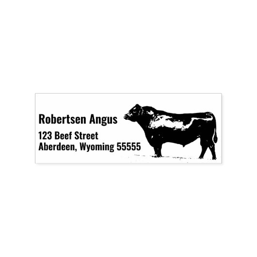 Black Angus Bull Gummistempel (Stempel)