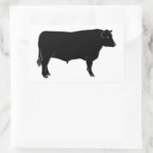 Black Angus Bull Rechteckiger Aufkleber (Tasche)