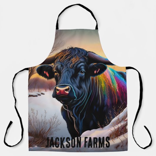 Black Angus Bull Winter Schürze (Vorderseite)