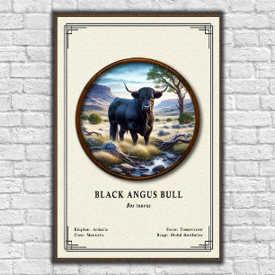 Black Angus Bull Zoologie-Serie Poster