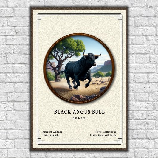 Black Angus Bull Zoologie-Serie Poster