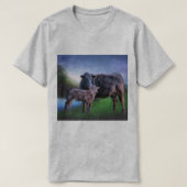Black Angus Cow and Calf T-Shirt (Design vorne)