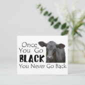 Black Angus Funny Cow Foto Postkarte (Stehend Vorderseite)