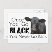 Black Angus Funny Cow Foto Postkarte (Vorne/Hinten)