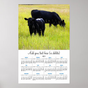 Black Angus in Yellow Grass 2011 Wandkalender Poster