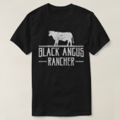 Black Angus Kuh Rancher Funny Beef Rind Fleisch we T-Shirt (Design vorne)