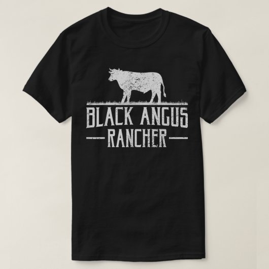 Black Angus Kuh Rancher Funny Beef Rind Fleisch we T-Shirt (Design vorne)
