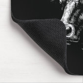 Black Angus Rancher Christmas Cow Santa Hat Farmer Mousepad (Ecke)