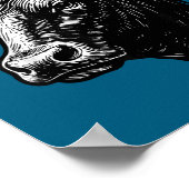 Black Angus Rancher Christmas Cow Santa Hat Farmer Poster (Ecke)