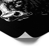 Black Angus Rancher Christmas Cow Santa Hat Farmer Poster (Ecke)