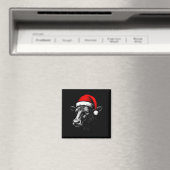 Black Angus Rancher Weihnachtskuh Santa Hut Farmer Magnet (In Situ (Geschirrspüler))