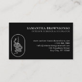 Black Animal Blume Schlange Visitenkarte (Rückseite)