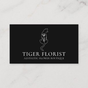Black Animal Blume Tiger Visitenkarte